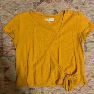 Madewell yellow wrap top